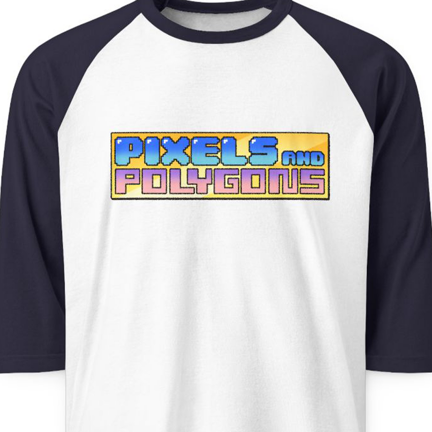 Pixels and Polygons Logo Unisex Three-Quarter Sleeve Raglan Shirt