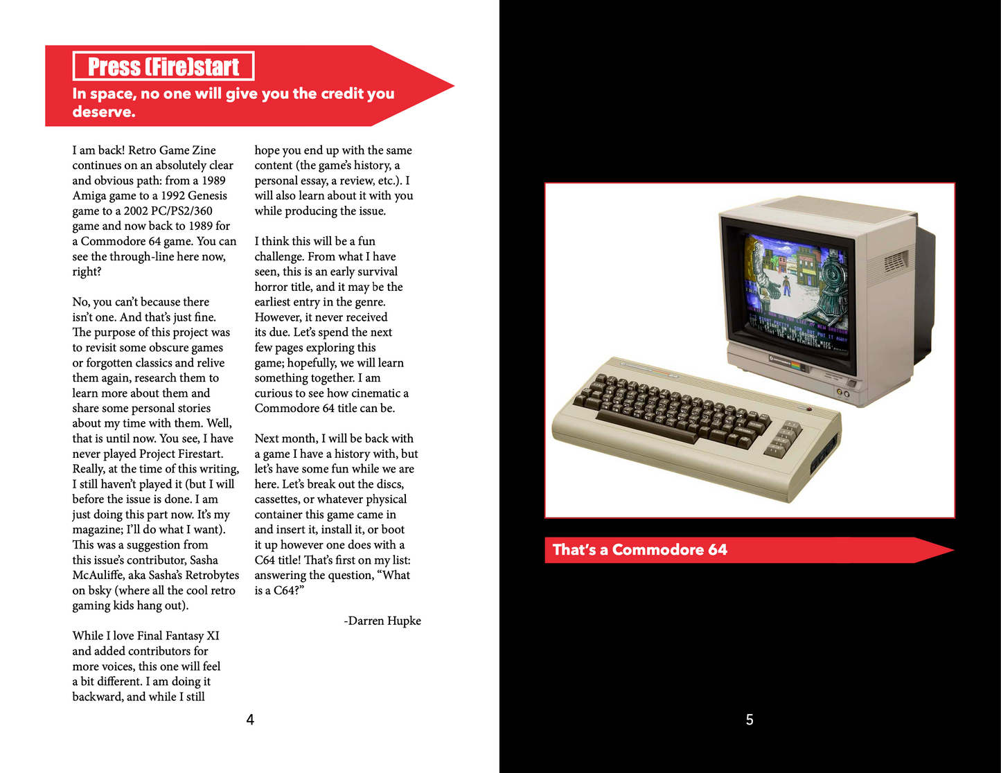 Retro Game Zine - Project Firestart