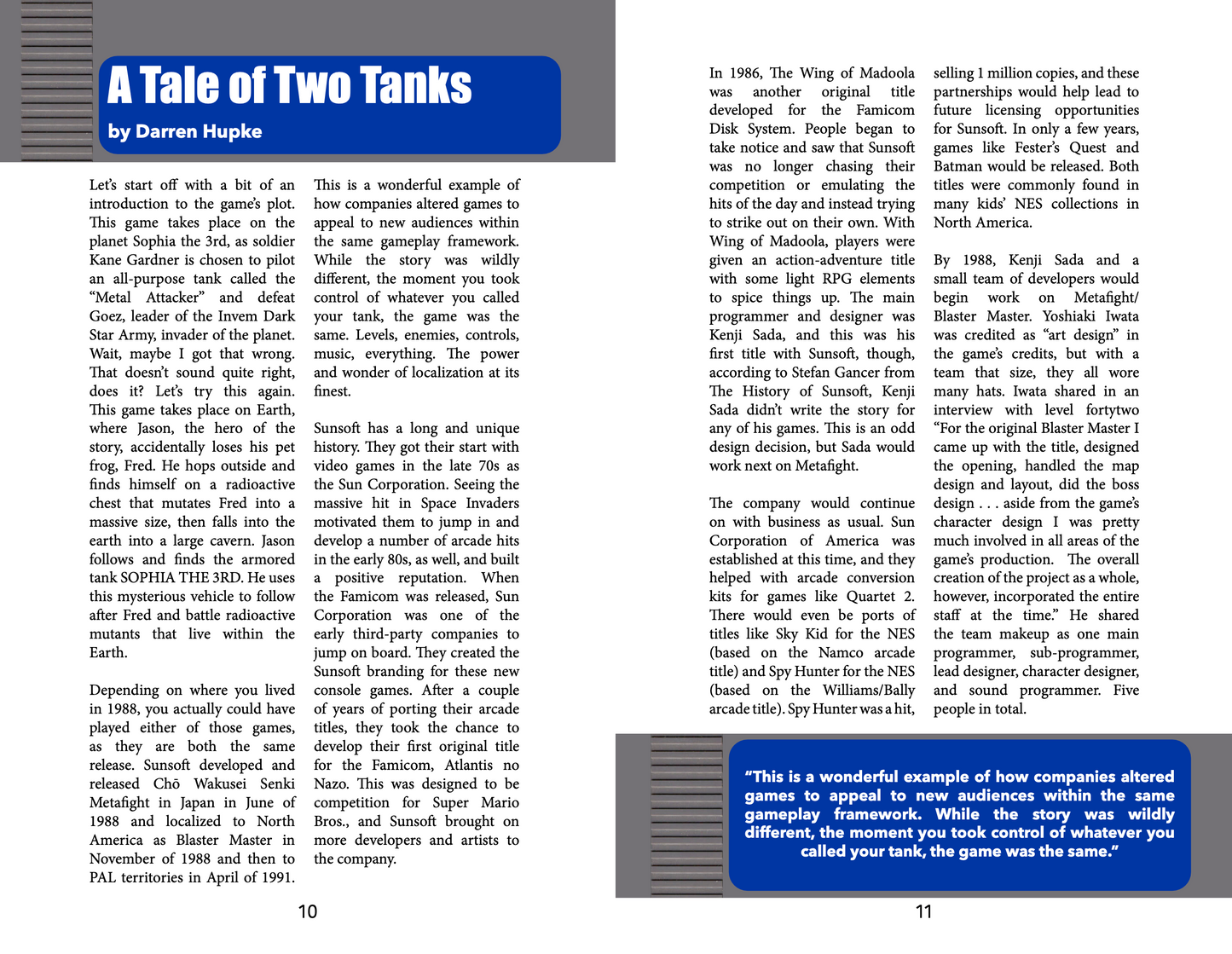 Retro Game Zine - Blaster Master