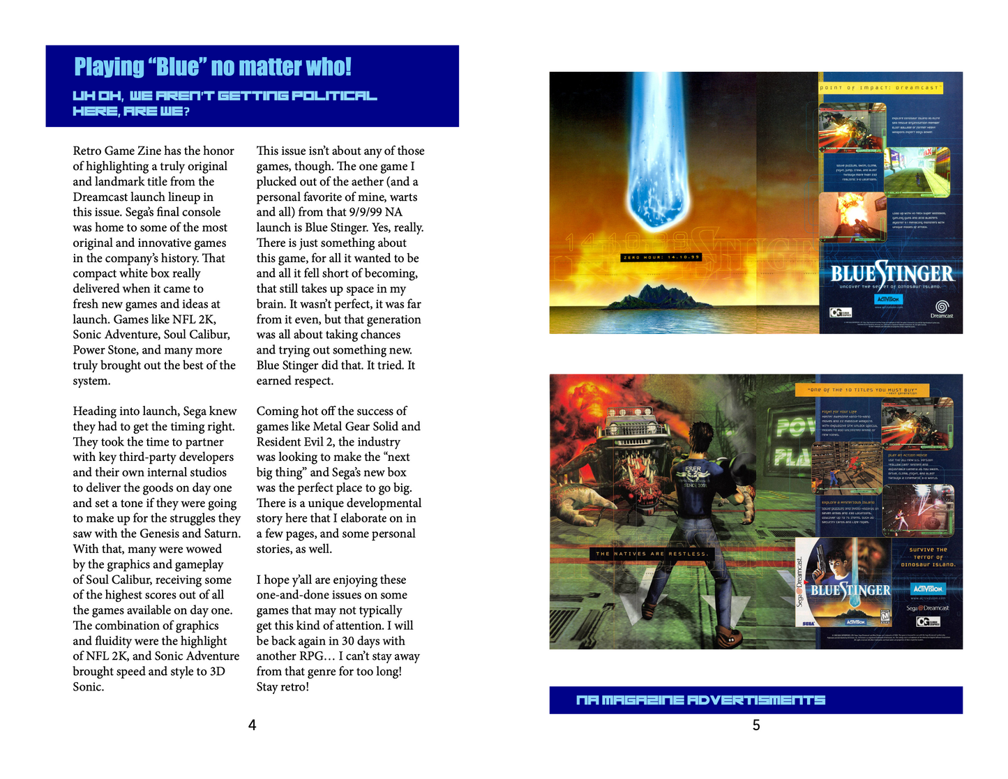 Retro Game Zine - Blue Stinger