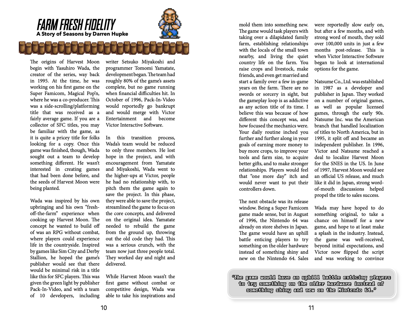 Retro Game Zine - Harvest Moon